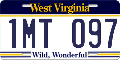 WV license plate 1MT097