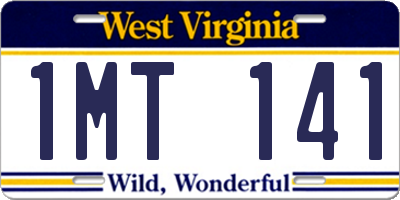 WV license plate 1MT141
