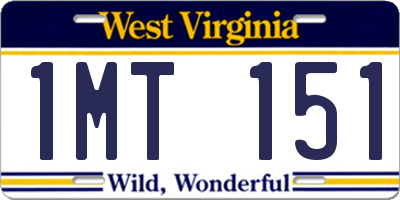 WV license plate 1MT151