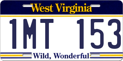 WV license plate 1MT153