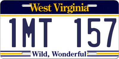 WV license plate 1MT157