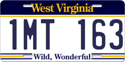 WV license plate 1MT163