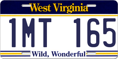 WV license plate 1MT165