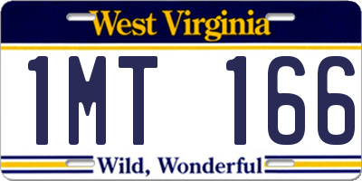 WV license plate 1MT166