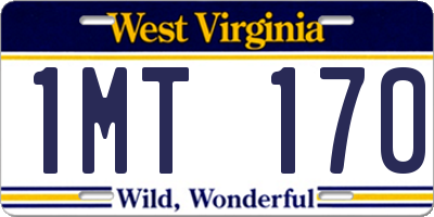 WV license plate 1MT170