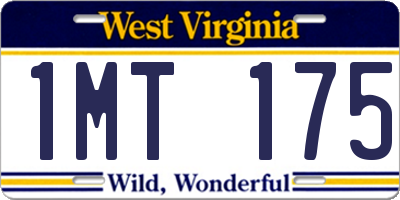 WV license plate 1MT175
