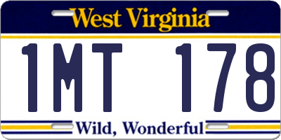 WV license plate 1MT178