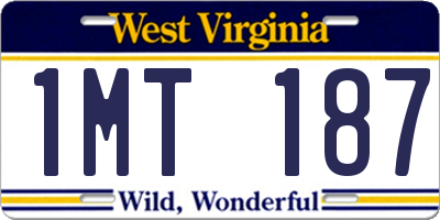 WV license plate 1MT187