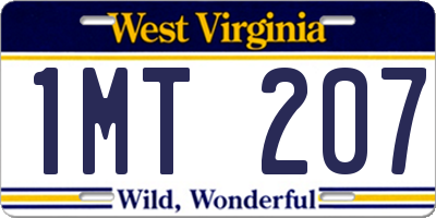 WV license plate 1MT207