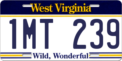 WV license plate 1MT239