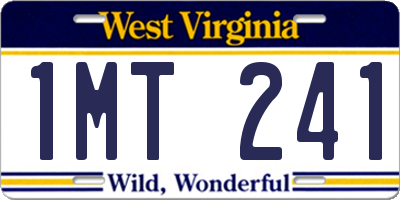 WV license plate 1MT241