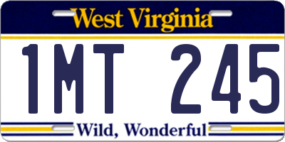 WV license plate 1MT245
