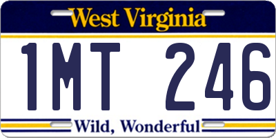 WV license plate 1MT246