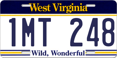 WV license plate 1MT248