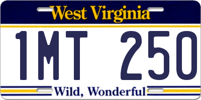 WV license plate 1MT250