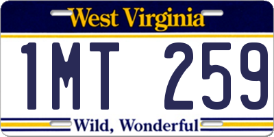 WV license plate 1MT259