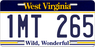 WV license plate 1MT265