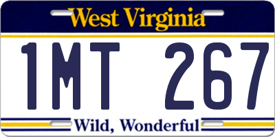 WV license plate 1MT267