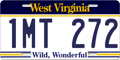 WV license plate 1MT272