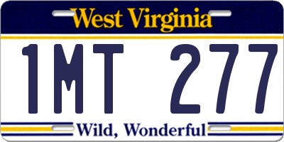 WV license plate 1MT277
