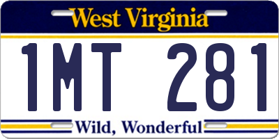 WV license plate 1MT281