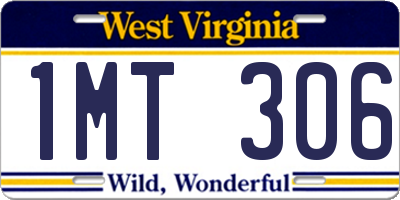 WV license plate 1MT306
