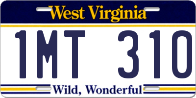 WV license plate 1MT310