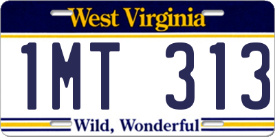 WV license plate 1MT313