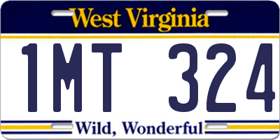 WV license plate 1MT324