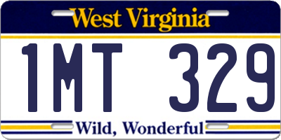 WV license plate 1MT329