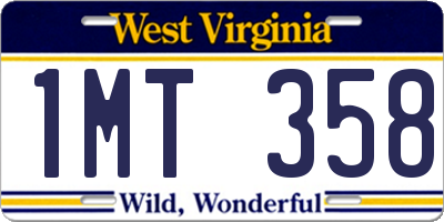 WV license plate 1MT358