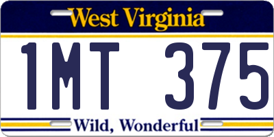 WV license plate 1MT375