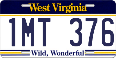 WV license plate 1MT376