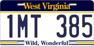 WV license plate 1MT385