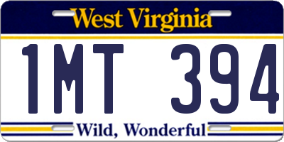 WV license plate 1MT394