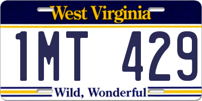 WV license plate 1MT429