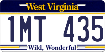 WV license plate 1MT435