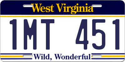 WV license plate 1MT451