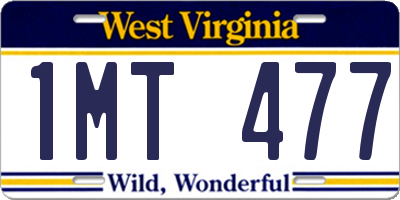 WV license plate 1MT477