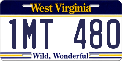 WV license plate 1MT480