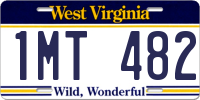 WV license plate 1MT482
