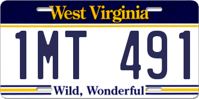 WV license plate 1MT491