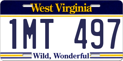 WV license plate 1MT497