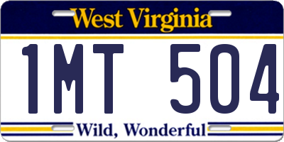 WV license plate 1MT504