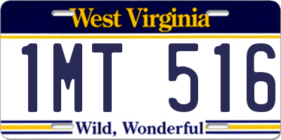 WV license plate 1MT516