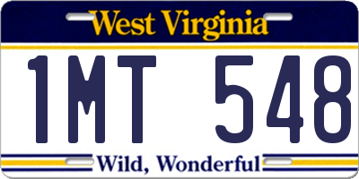 WV license plate 1MT548
