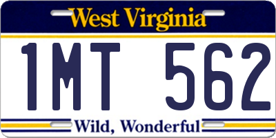 WV license plate 1MT562