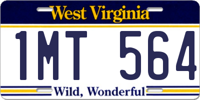 WV license plate 1MT564