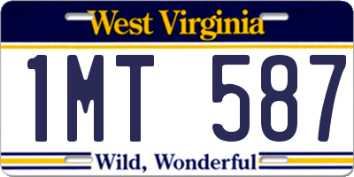 WV license plate 1MT587