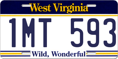 WV license plate 1MT593